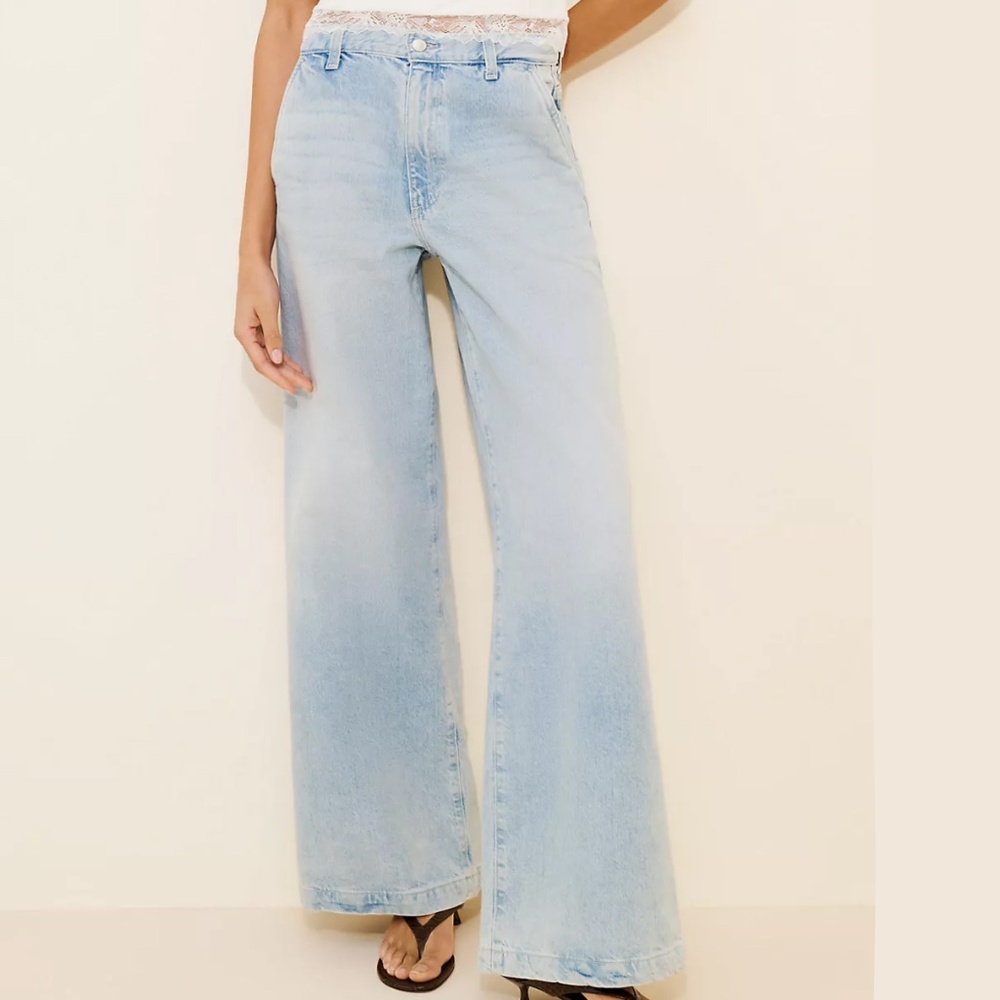 AG Stella Wide Leg Jeans  Trouser sz 32 Light Wash